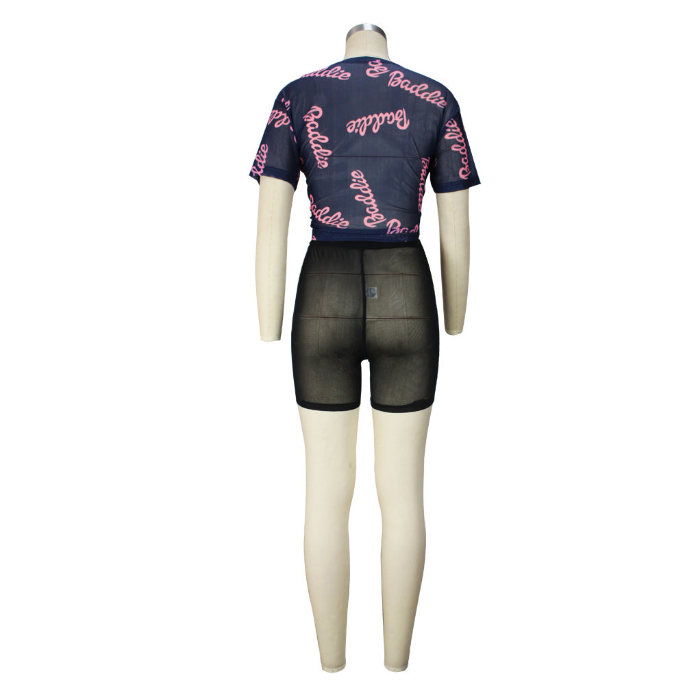 Black & Pink Sheer Set