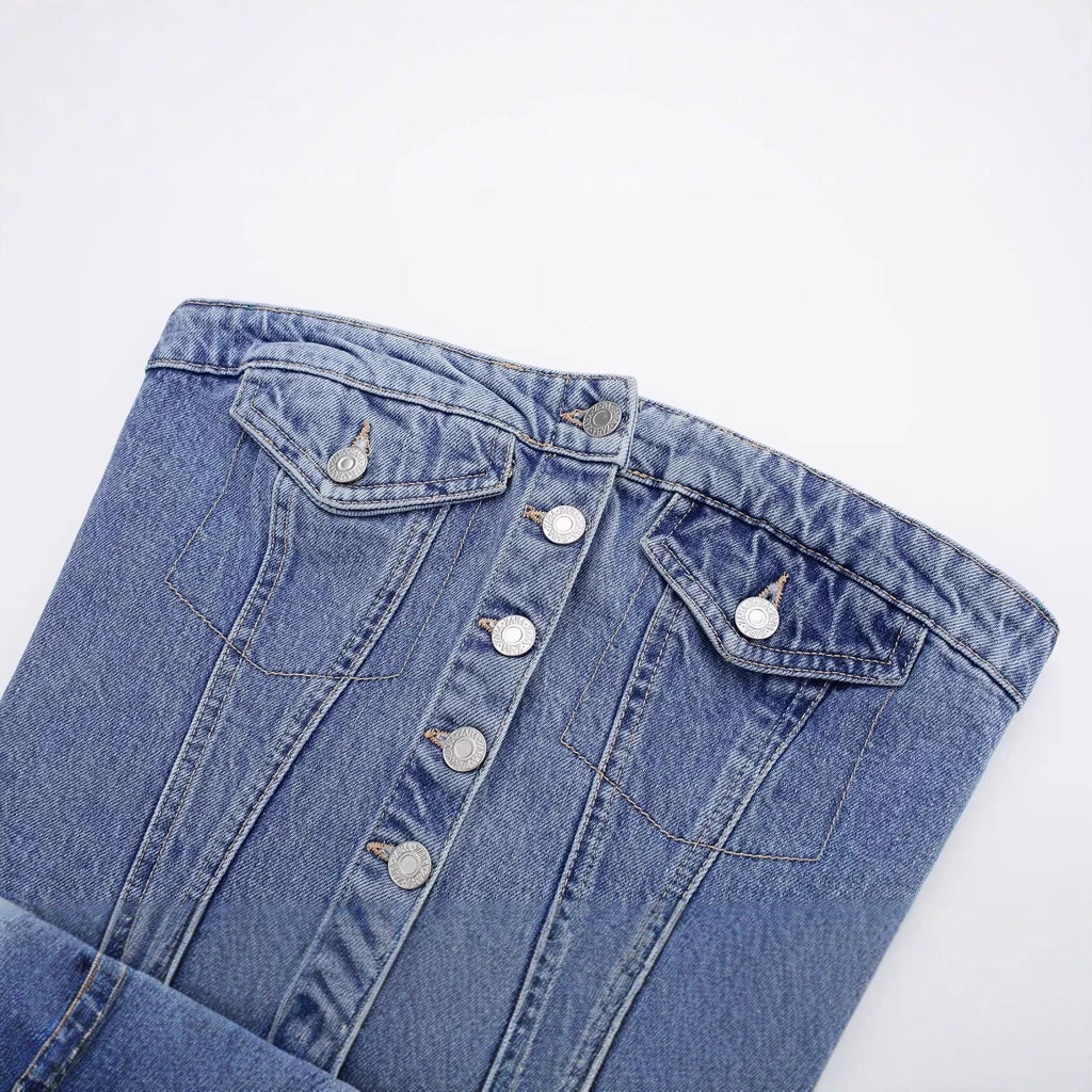Doll Doll Denim Tube Top