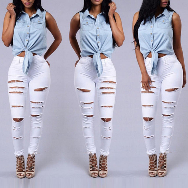 Miracle Distressed White Denim
