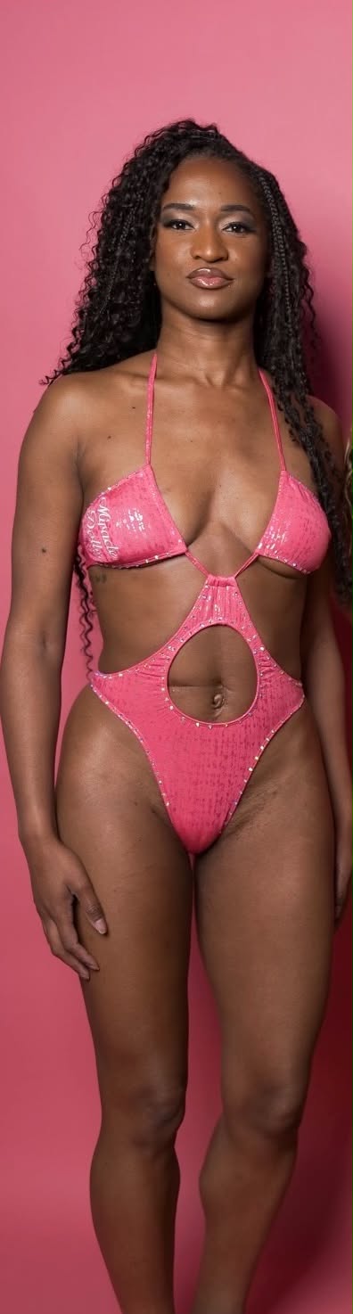 Miracle Dolls Cut-Out Monokini — Hot Pink