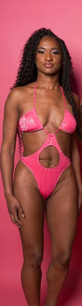 Miracle Dolls Cut-Out Monokini — Hot Pink