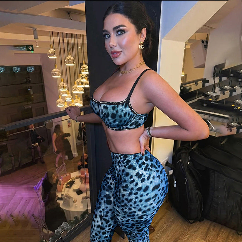 Blue Leopard Luxe Active Set