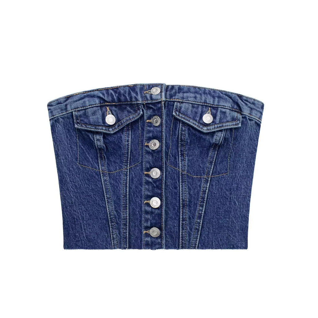Doll Doll Denim Tube Top