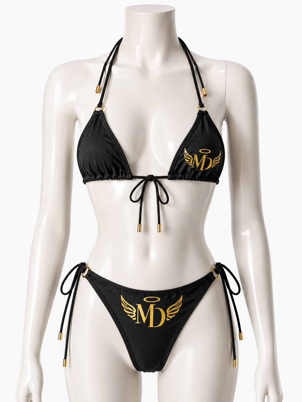 MD Angel String Bikini Set – Black & Gold (Pre-Order)