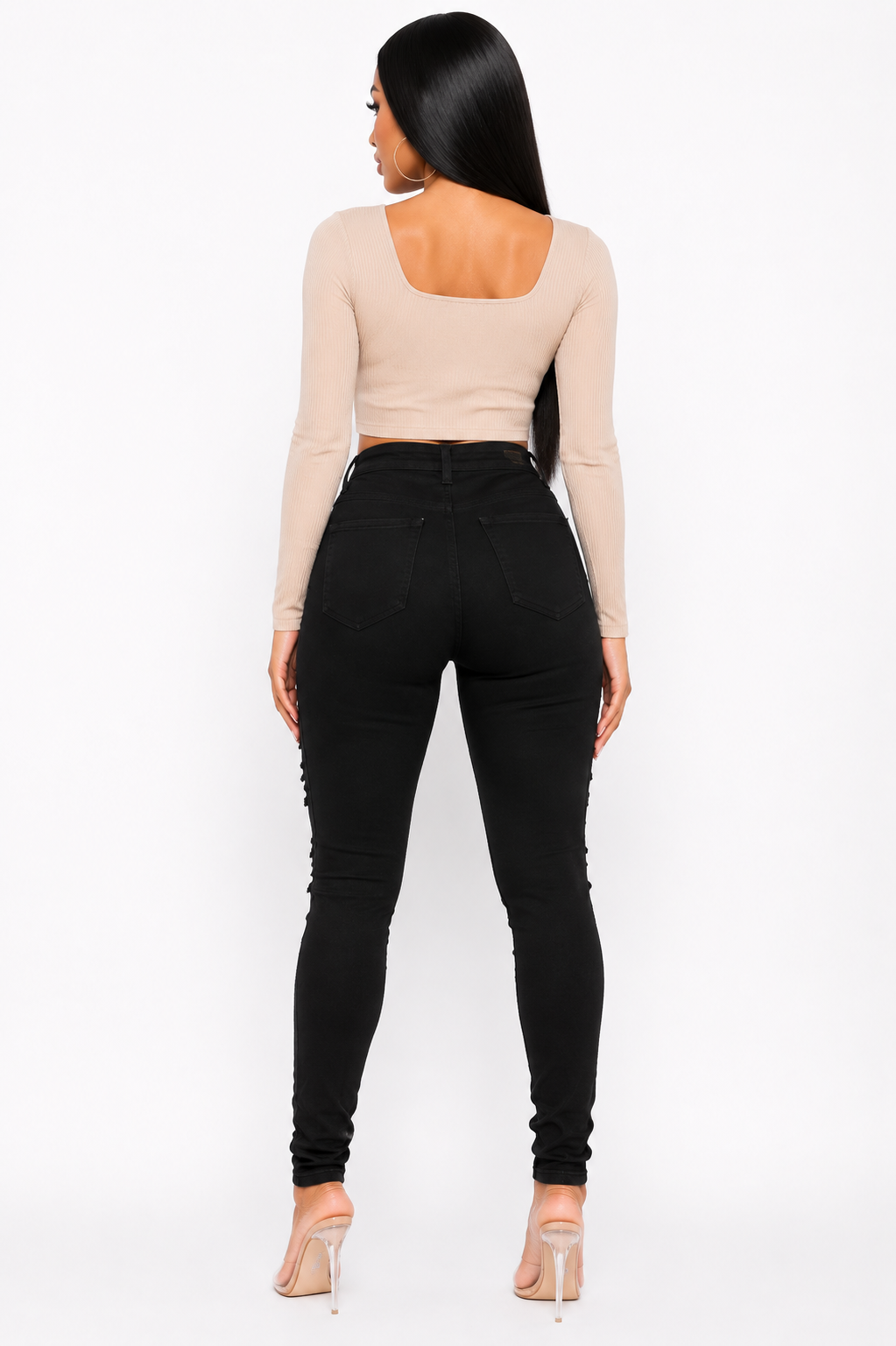 Midnight Doll Distressed Skinny Jeans