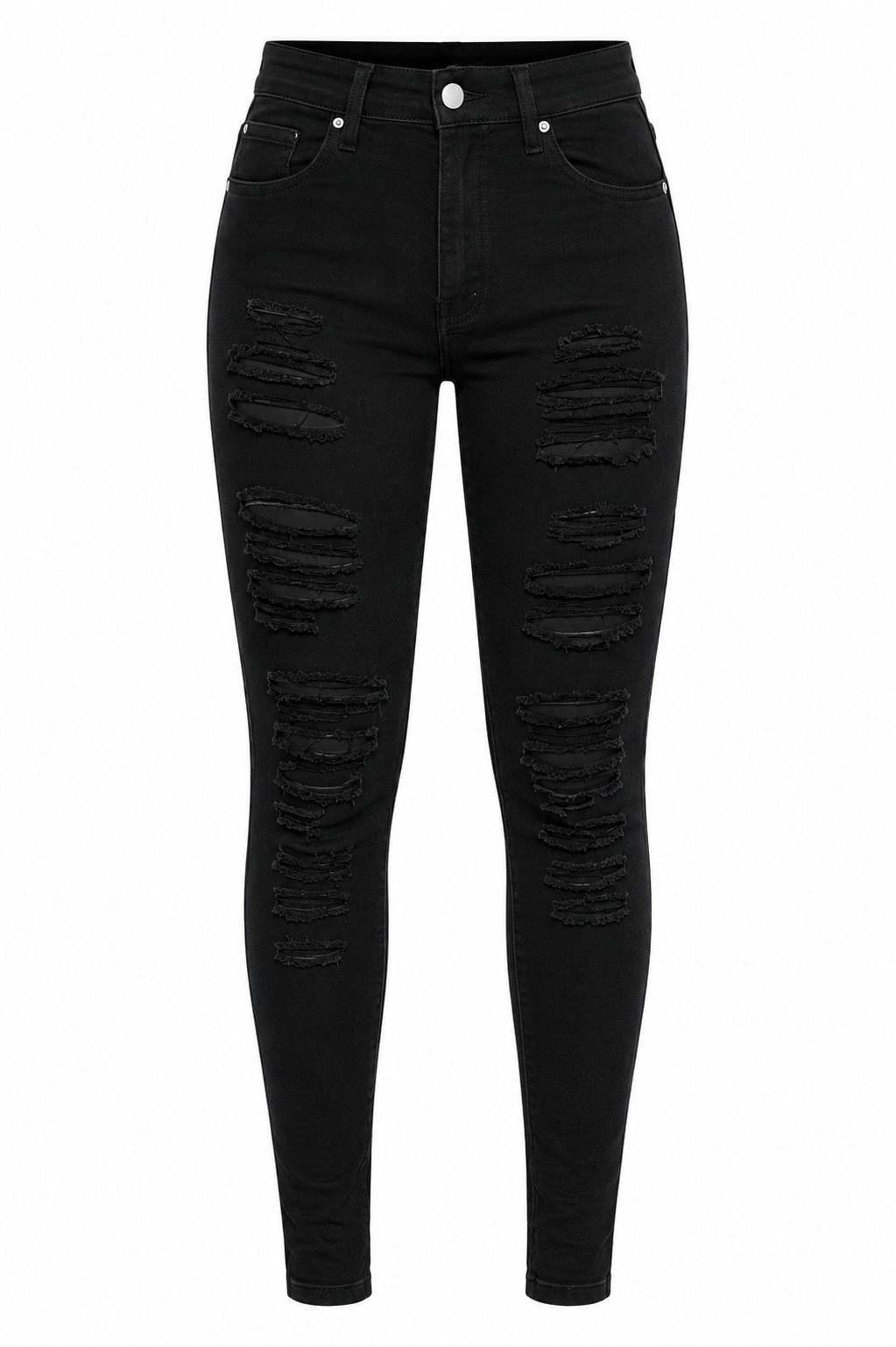 Midnight Doll Distressed Skinny Jeans
