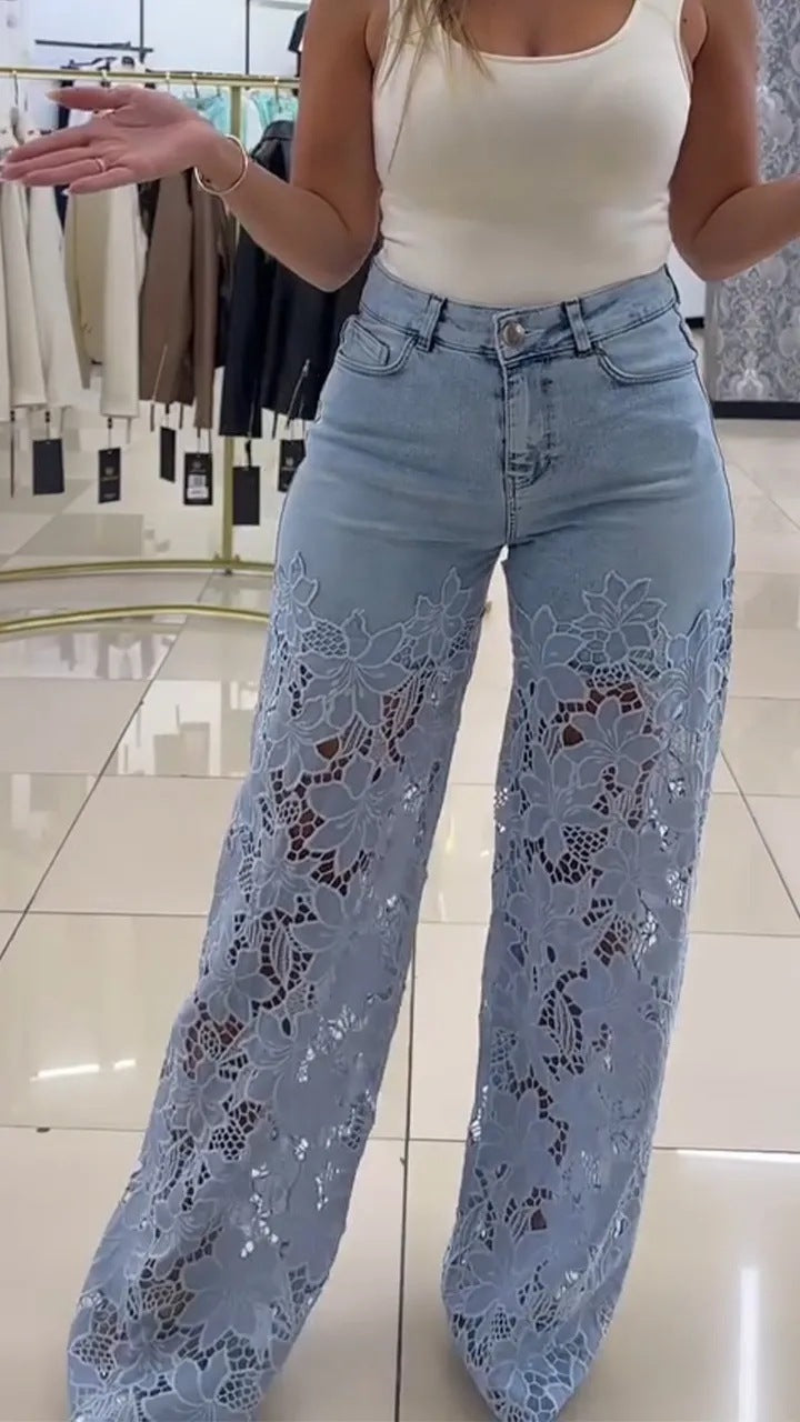 Trendy Luxe Lace Jeans