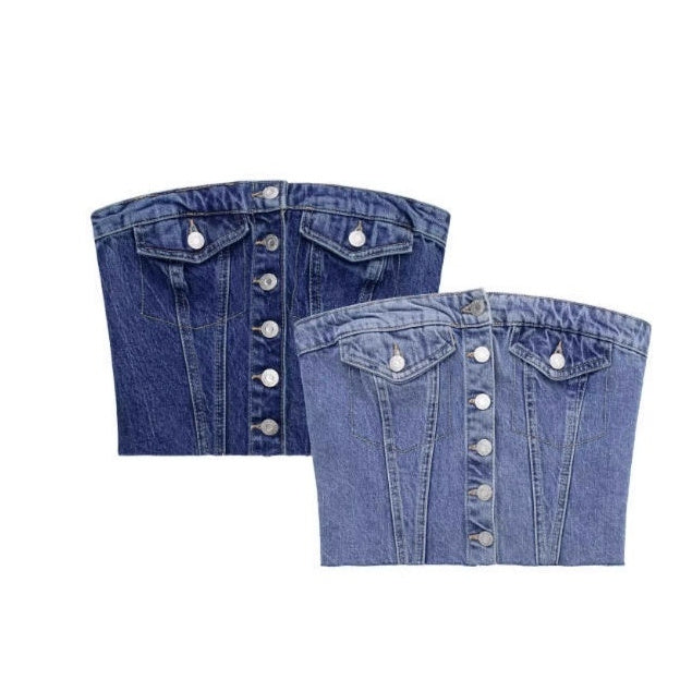 Doll Doll Denim Tube Top