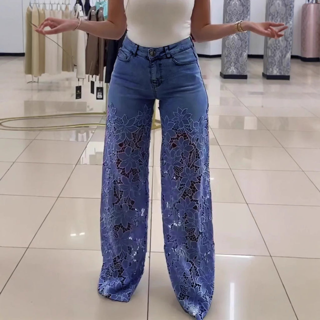 Trendy Luxe Lace Jeans