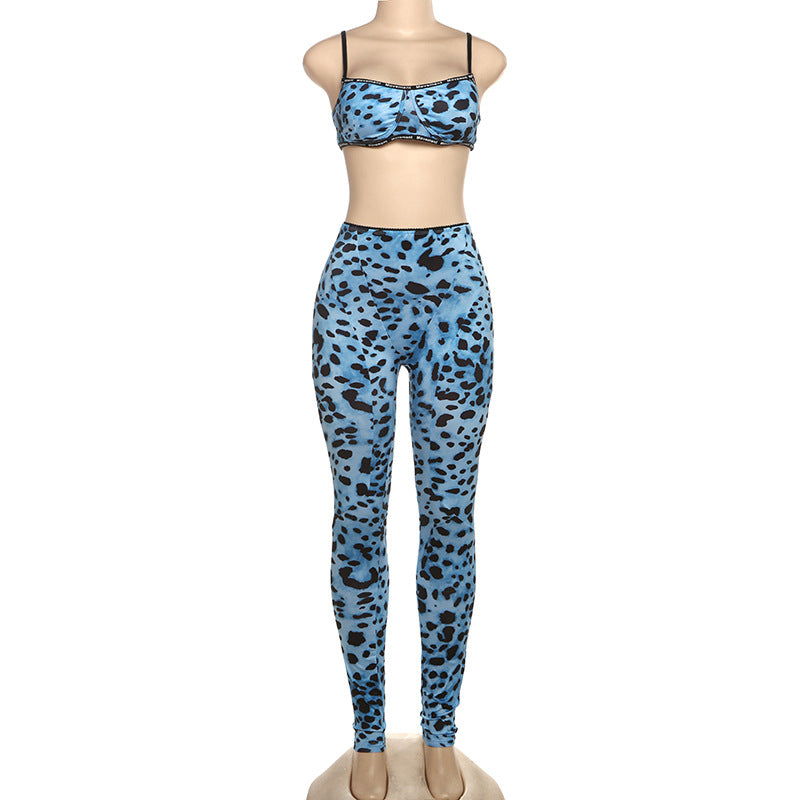 Blue Leopard Luxe Active Set