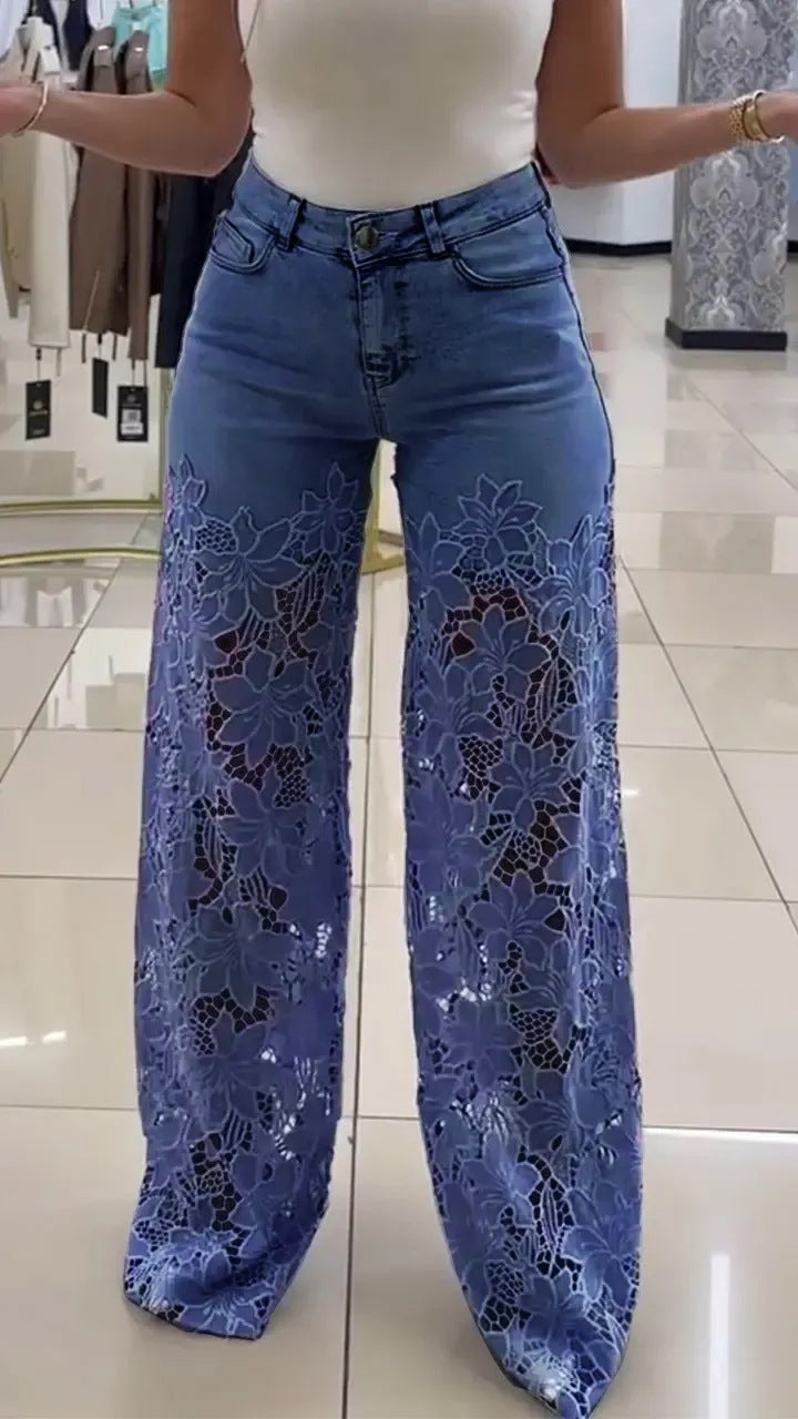 Trendy Luxe Lace Jeans