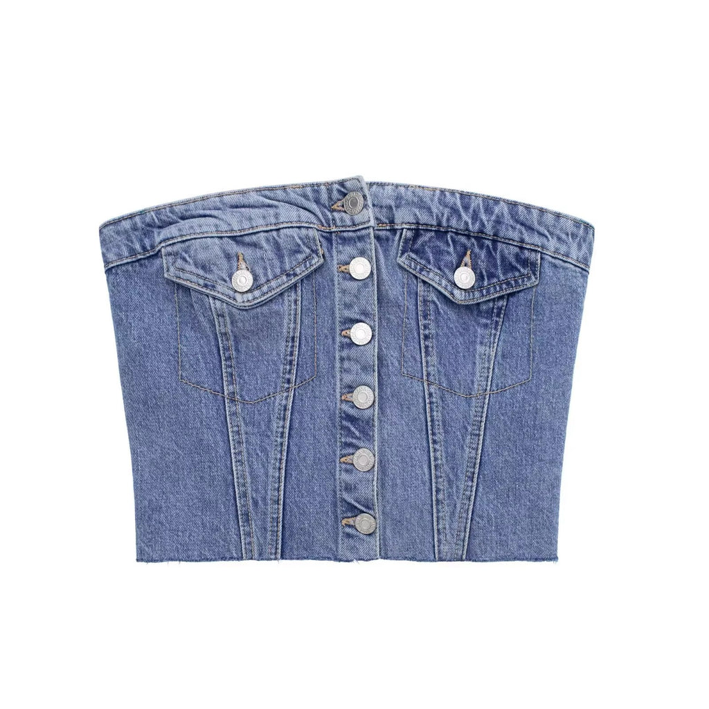 Doll Doll Denim Tube Top