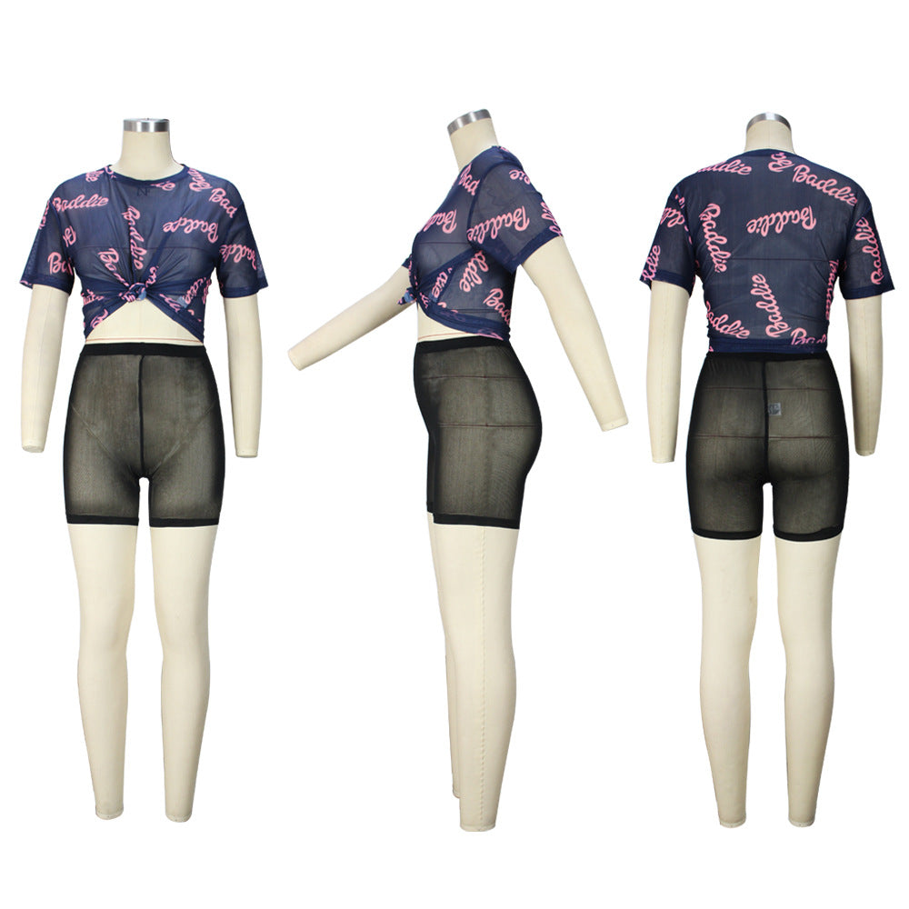 Black & Pink Sheer Set